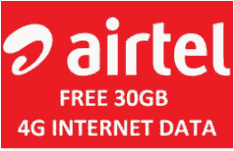 Airtel Free 3G 4G Unlimited Internet Data 30GB